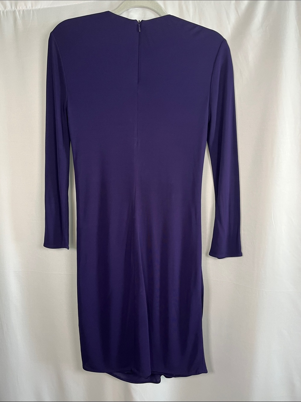 3.1 Phillip Lim purple jersey ruched front draped long sleeve mini dress sz s - Picture 6 of 8